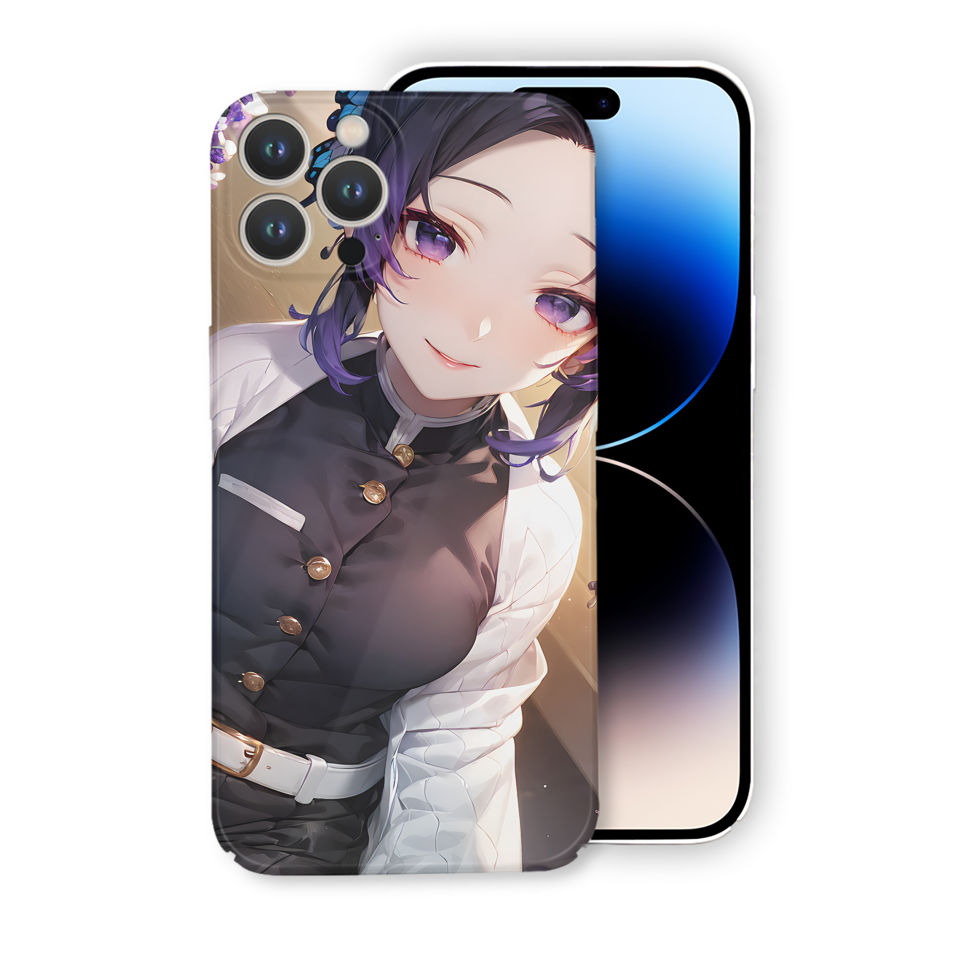 （画像用） 鬼滅の刃（きめつのやいば）蟲柱-胡蝶 しのぶ／こちょう しのぶ Kochou Shinobu 【iPhone 14シリーズ対応】ハードケース